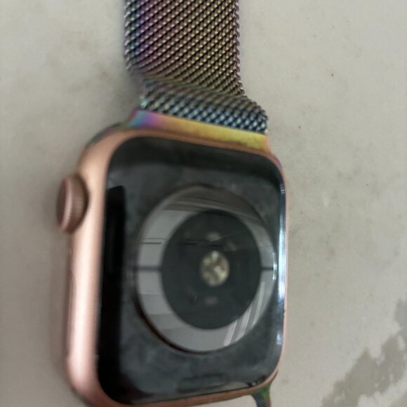 Apple Watch with Rose Gold and Blue Display